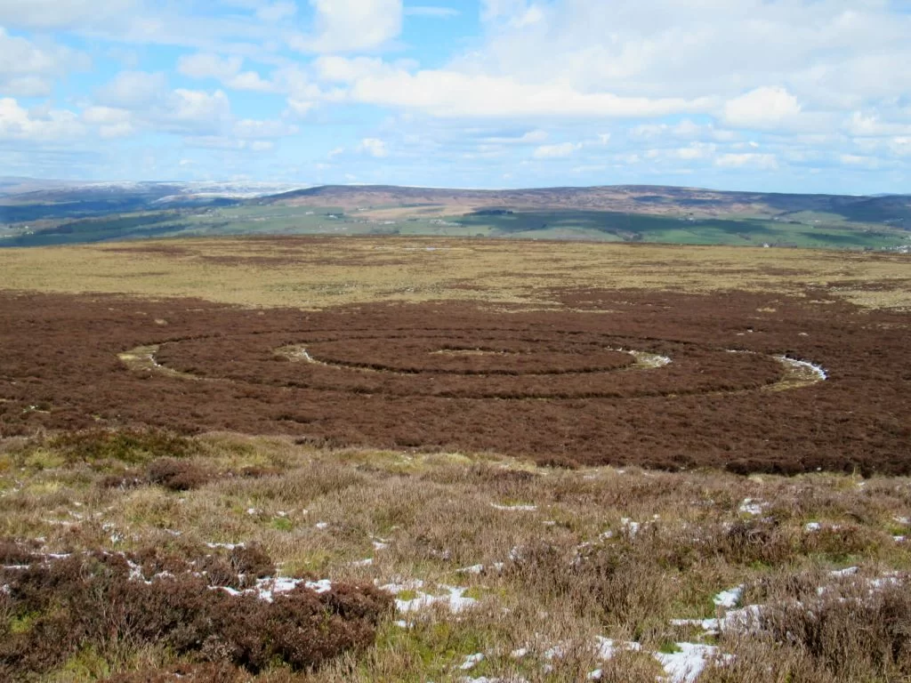 The crop circle that appeared in 2017 on Ilkley Moor - best views are from above"