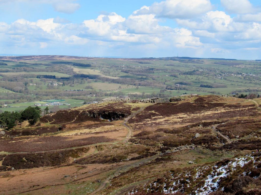 Overlooking the cow and calf rocks from the moorland.