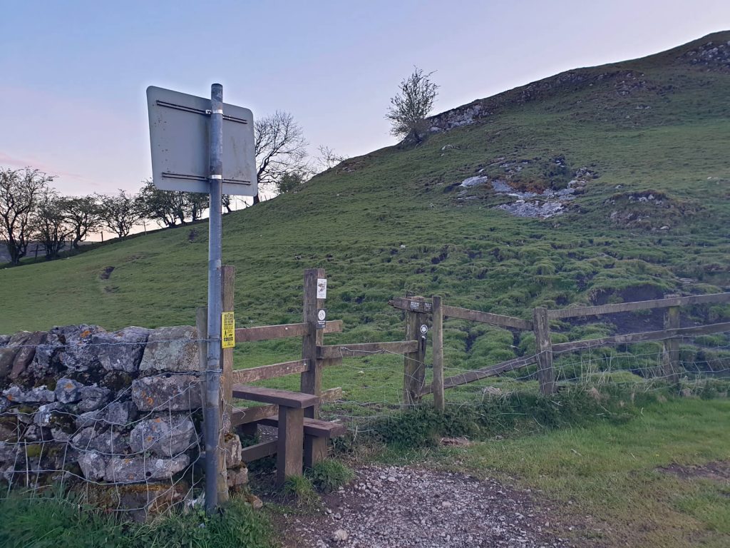 The start of the path that leads to the top of Chrome Hill!