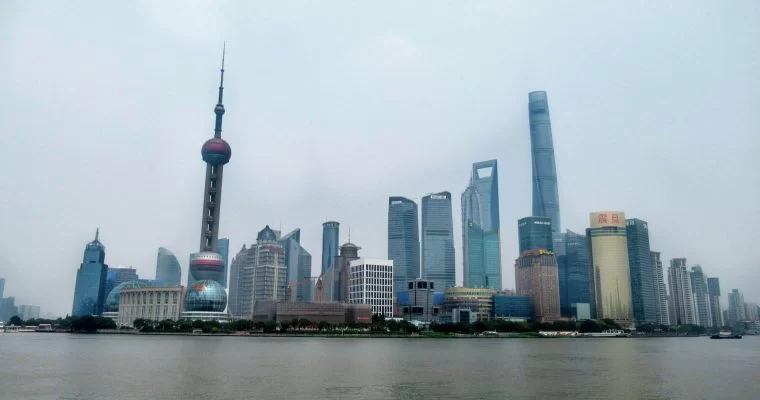 The Shanghai skyline from the Bund on the other side of the river. Noticeable are the Pearl Oriental Tower with it's circular levels and the second tallest building in the world, which looks like a bottle opener. You can see these amazing views during a layover with a China Transit Visa