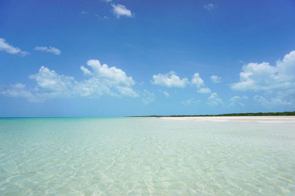Absolute paradise in Holbox. Clear seas and clear skies with a small sandbank strip!