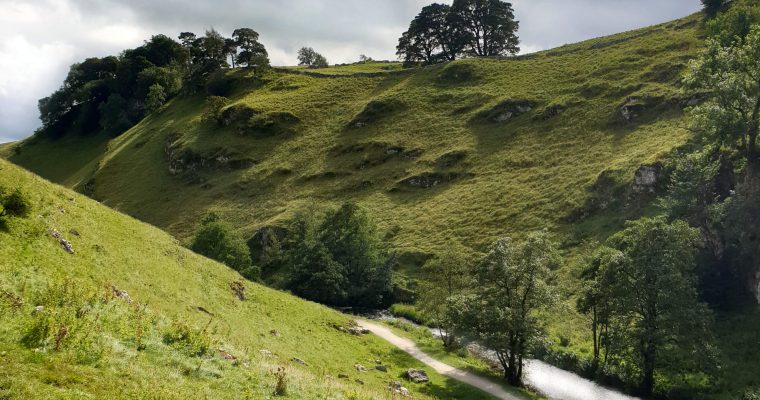 The enchanting Wolfsote Dale with it's steep, rocky valley and the River Dove running through the centre - an essential part of this Hartington walk.