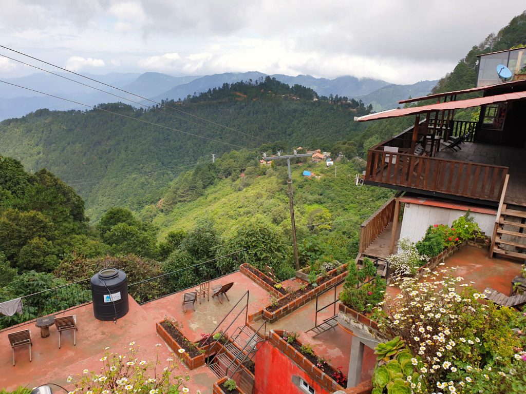 Looking over the Oaxacan mountains from La Cumbre San Jose. The terraces and rooms here have amazing views