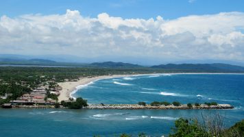 The pristine beach and perfect surf on the island of Chacahua, part of a national park