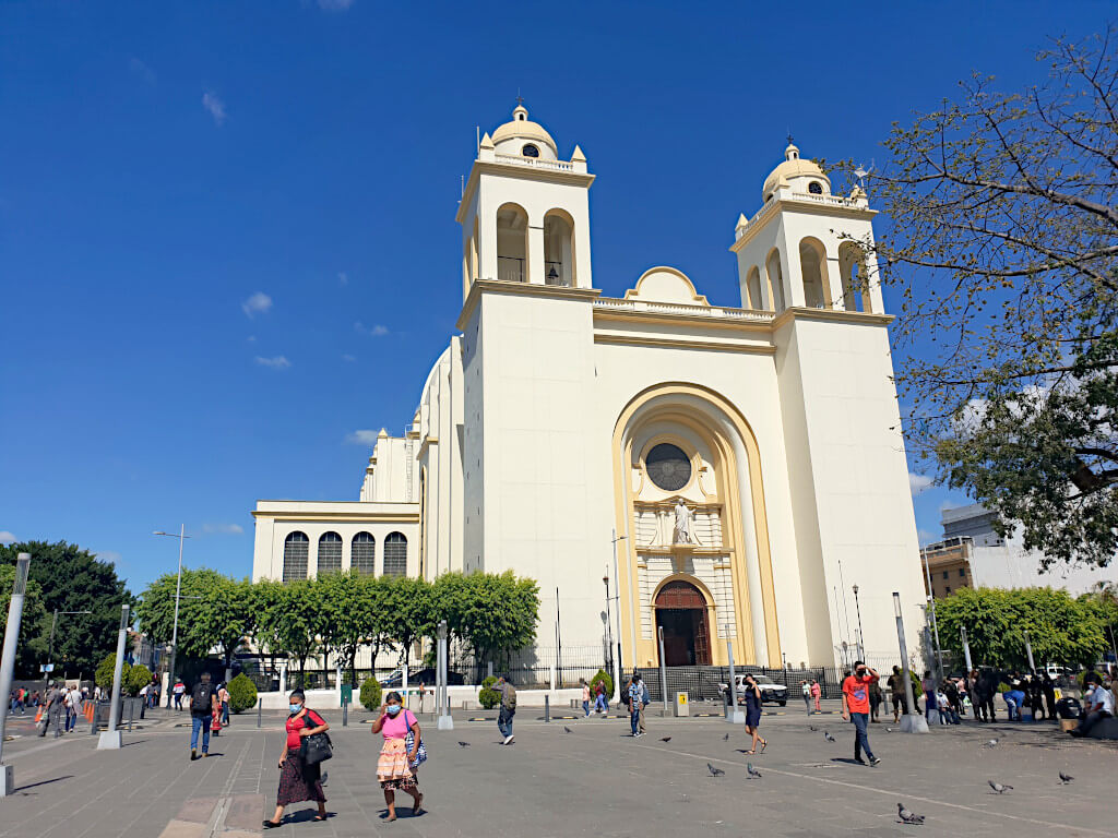 The central square in San Salvador - just a one hours' drive from El Tunco on the coast.