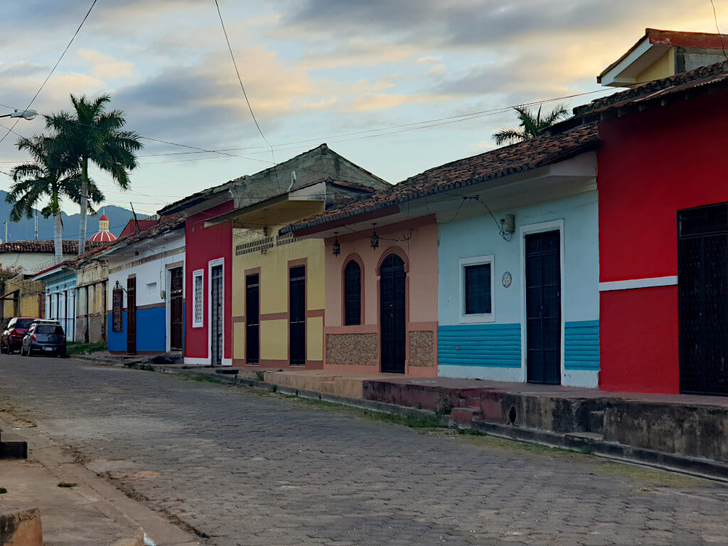 Brightly coloured houses on the colonial streets of Granada