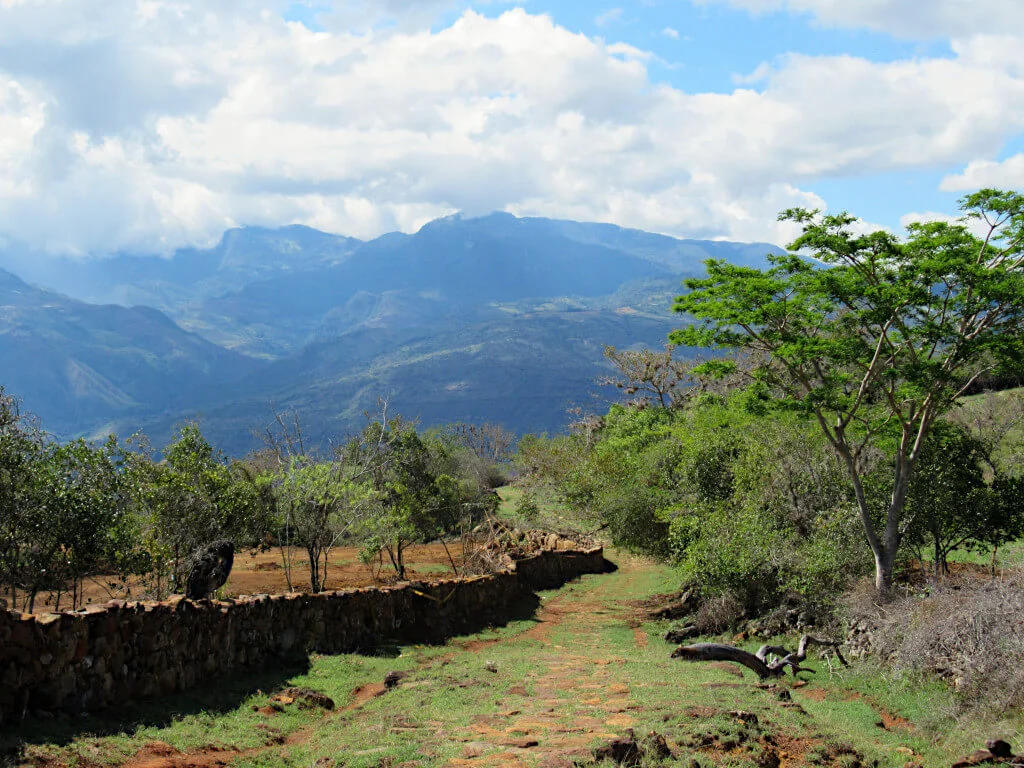 Looking towards Guane on the Camino Real from Barichara