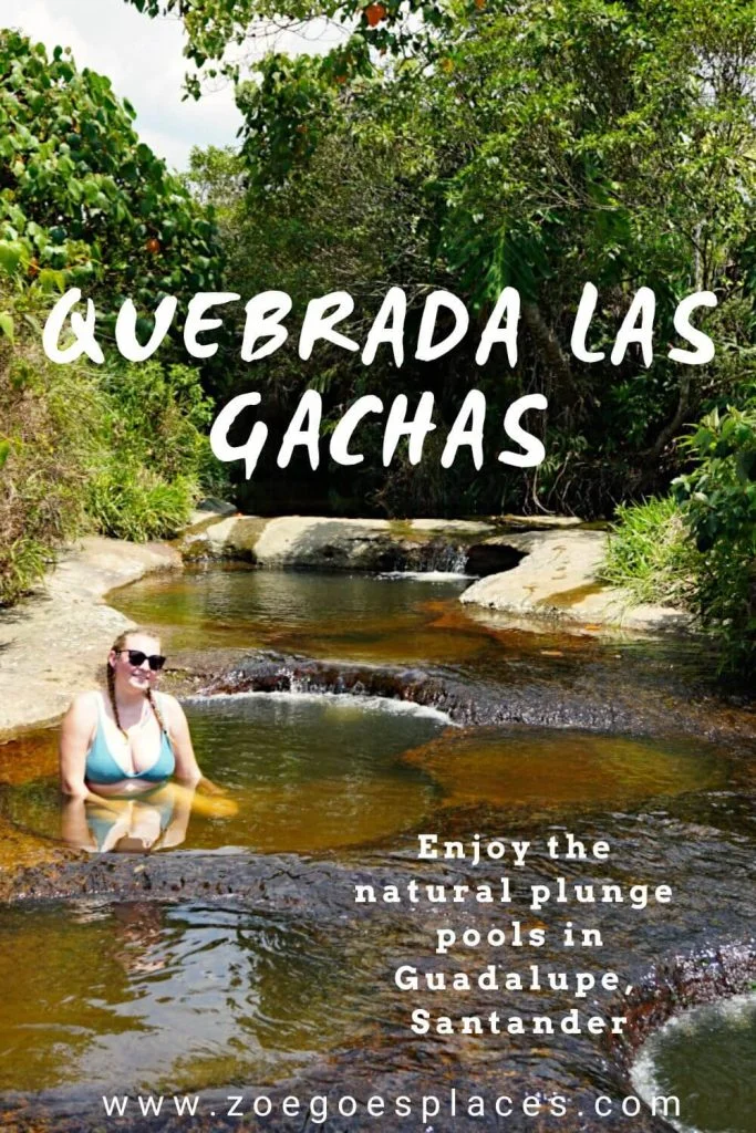 Quebrada Las Gachas. Enjoy the natural plunge pools in Guadalupe, Santander.