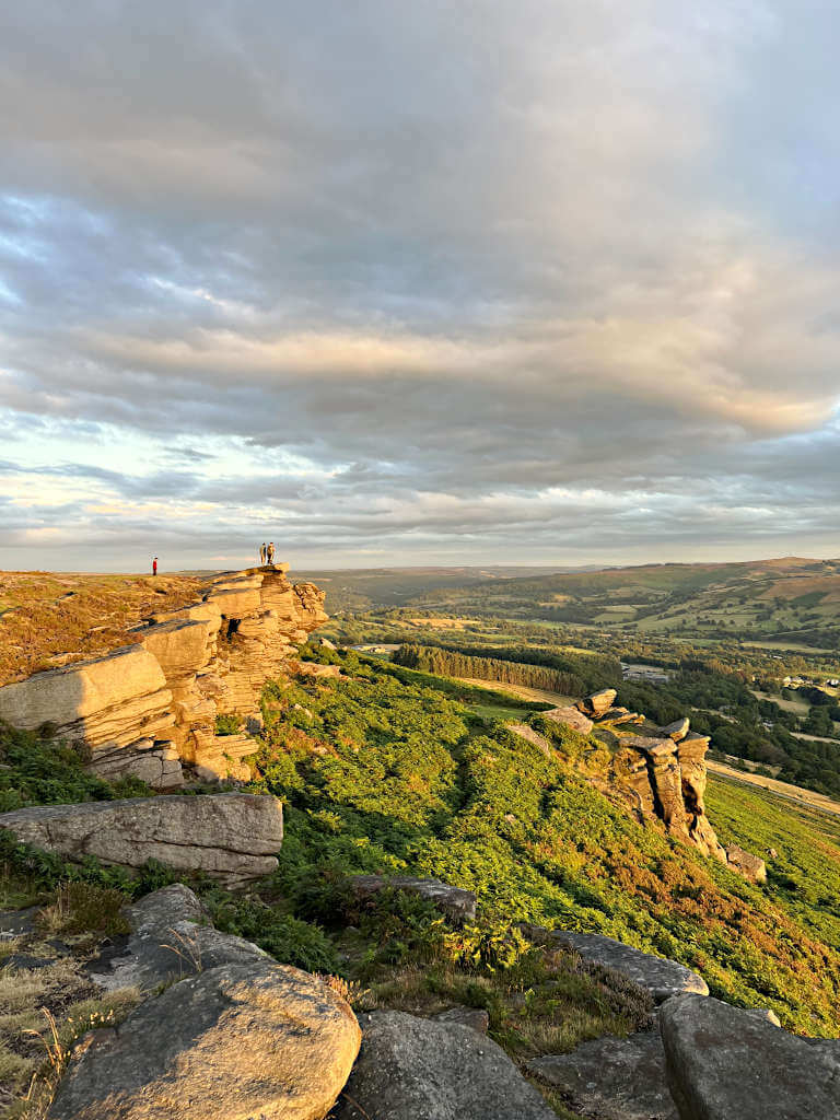 Looking south from Bamford Edge over the rolling hills of the Peak District