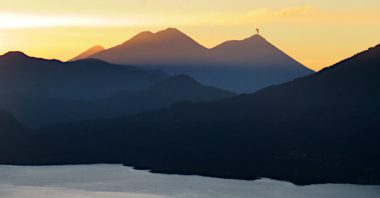Hike Indian Nose on the edge of Lake Atitlan for a spectacular sunrise surrounded by volcanic landscapes