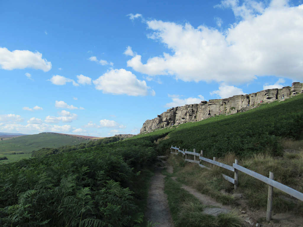 Looking along the path that runs under the edge