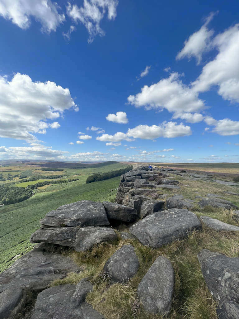 The large tocks of Stanage, popular with climbers and walkers alike
