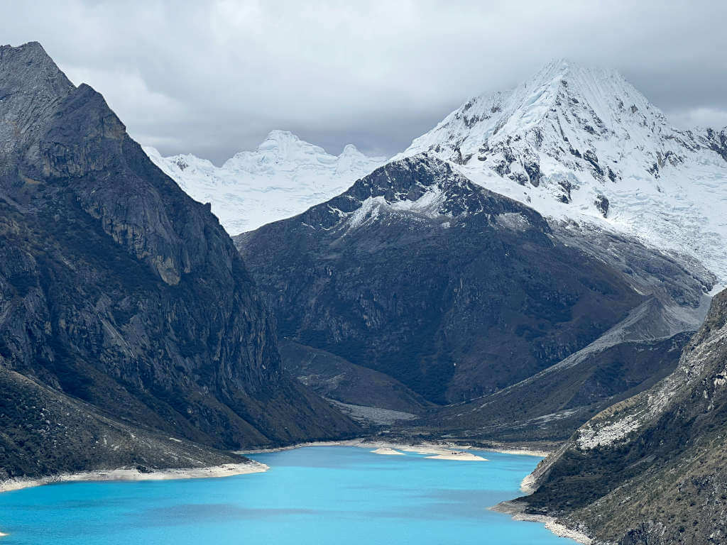 The 6000-metre peaks tower over Paron Lake