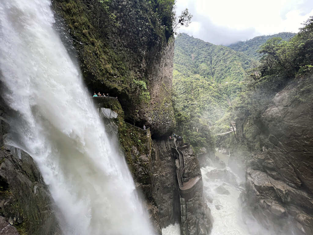 View from the platform on the upper side of the falls