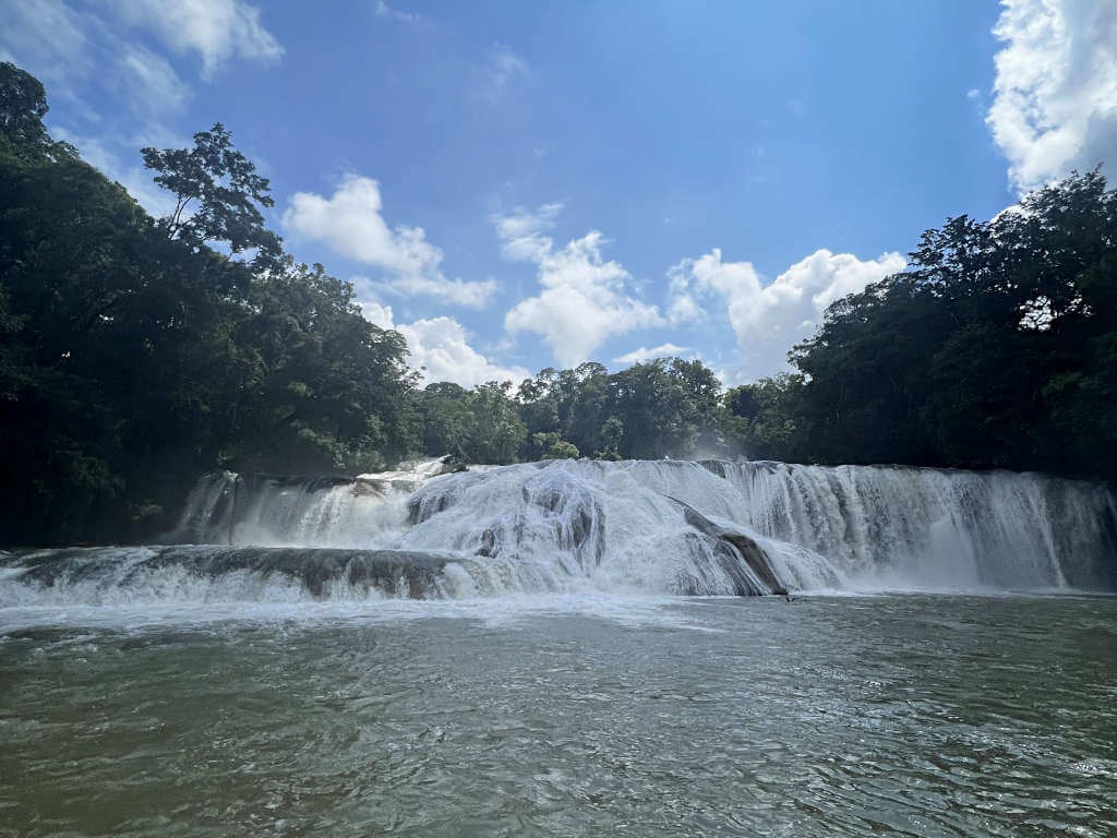 One of the most popular Mexico Waterfalls, Agua Azul attracts hundreds of tourists every day. Known for its vivid blue water, the falls are located along a long stretch of river, so there's plenty to see.