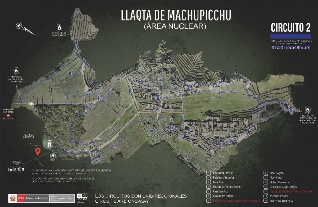 Circuit 2 is the longest of all at Machu Picchu, taking you to either the superior or inferior viewpoints, the main plaza, the agricultural zone and more