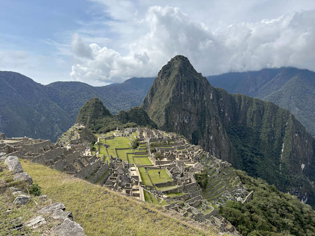 View of Machu Picchu ruins and Huayna Picchu from the inferior viewing platform
