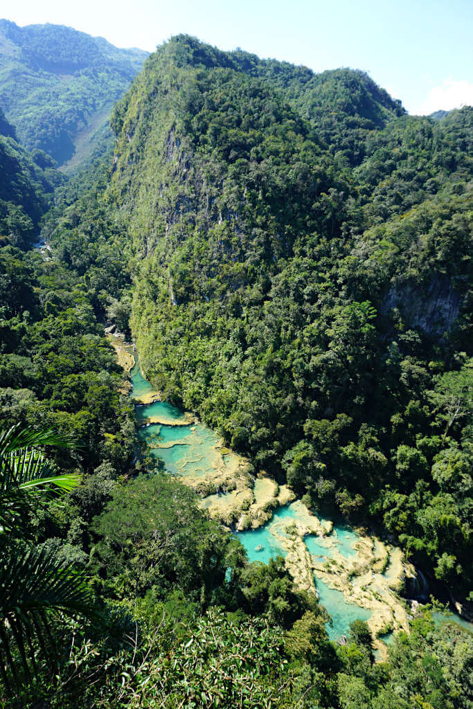 Looking through the valley at the Semuc Champey pools below