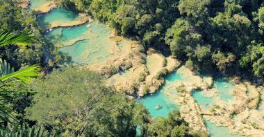 At the end of your journey from Lake Atitlan to Semuc Champey you'll be treated to these fantastic views over the pools and jungle
