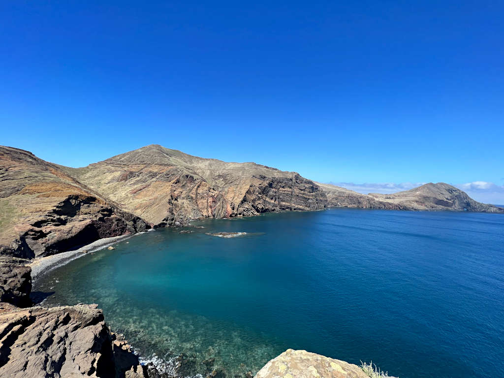 No Madeira itinerary is complete without time in the great outdoors. Pictured here is the northeastern tip of the island with stunning rock formations and steep edges over the deep blue ocean