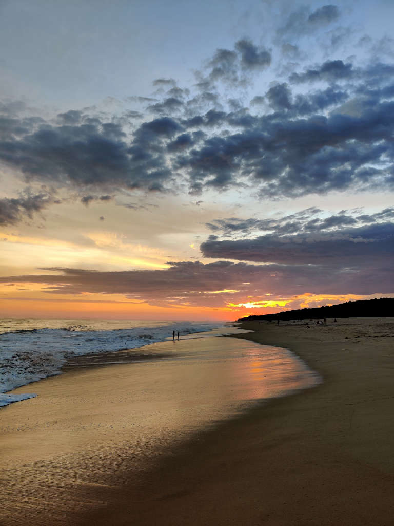 Sunset over the Oaxaca coast and Pacific Ocean