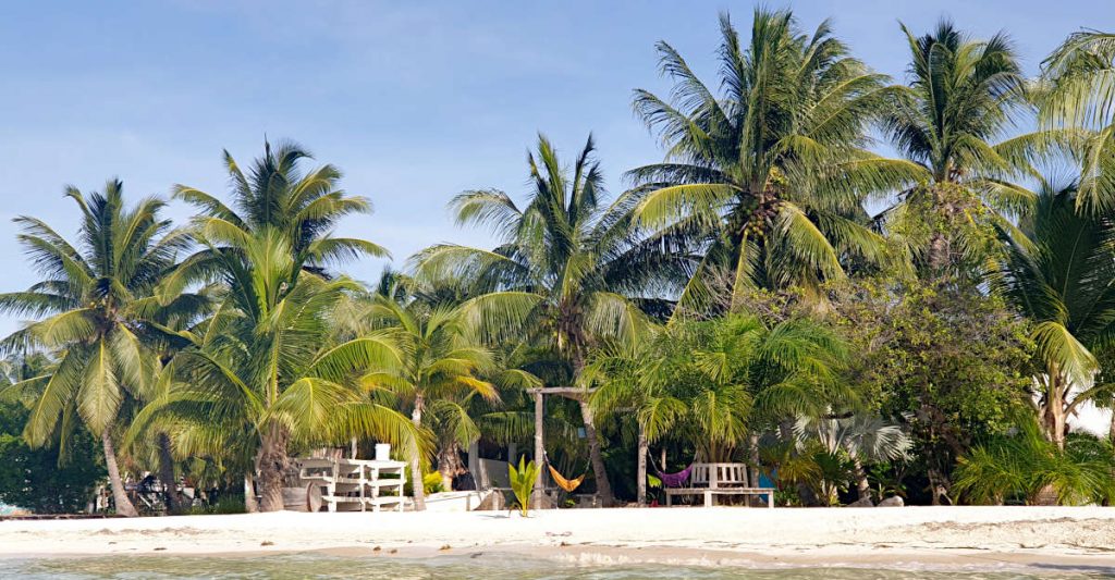 The palm tree lined shores of this popular Belize island