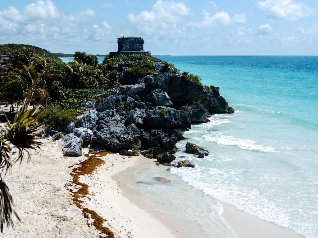 Ruins by the sea in Tulum
