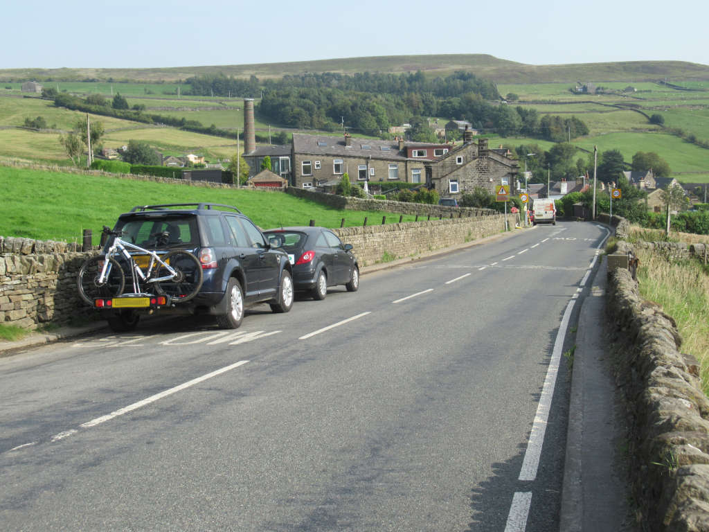 Roadside parking on the A6033 near Pecket Well with convenient access to the waterfall