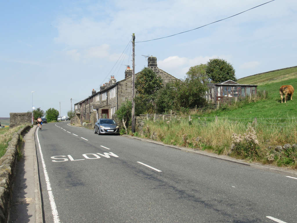 Roadside parking in Pecket Well on the A6033