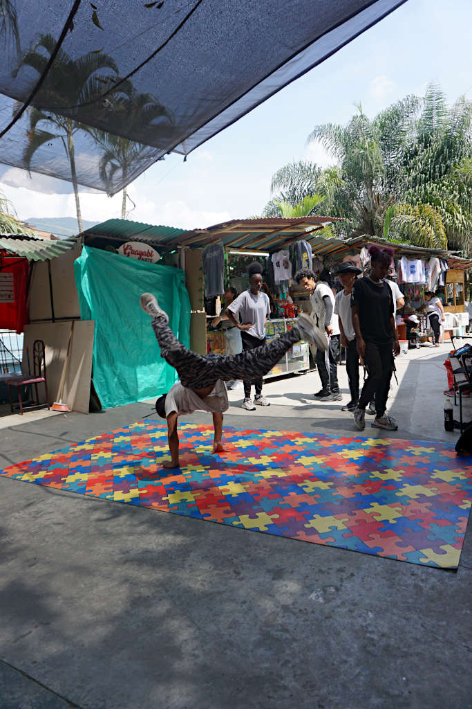 Dancers performing on the streets of Comuna 13 in Medellin