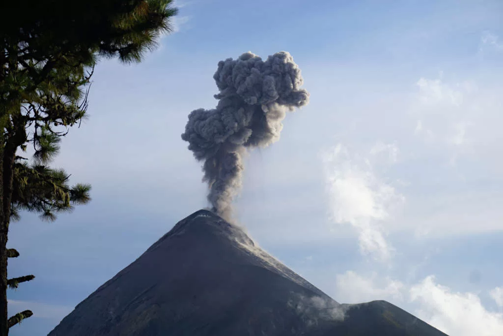 A huge ash cloud spews out of Fuego Volcano